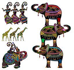 东南亚民族元素插画