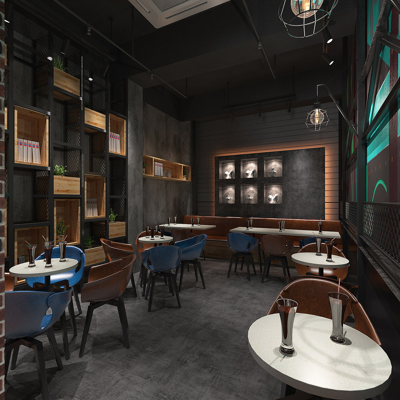 成都奶茶店设计|成都奶茶店装修【工业风奶茶店装修】