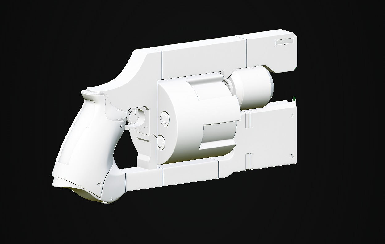 3DMax/科幻枪械/左轮手枪/萌新3D第一件作品