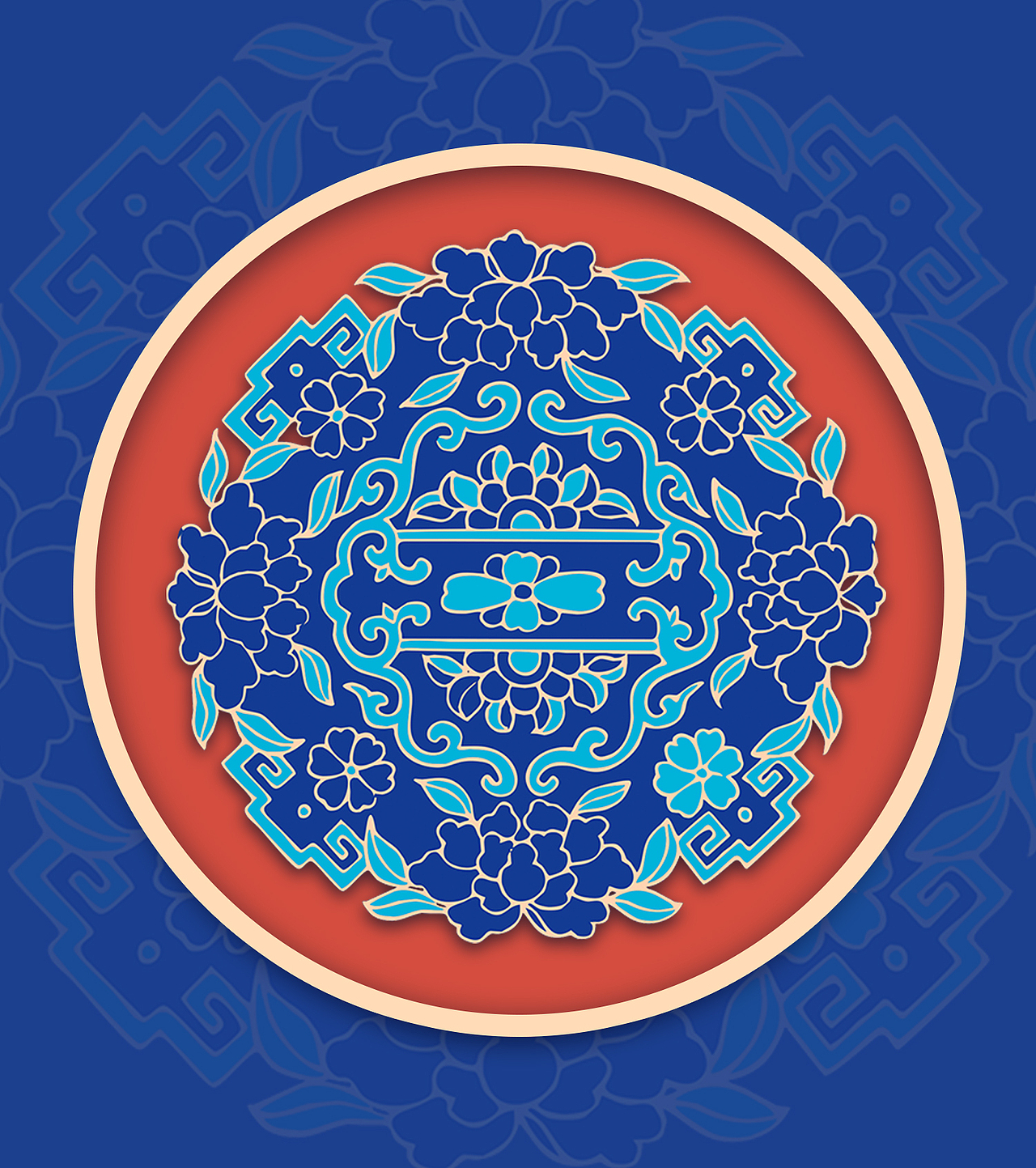 靛蓝——中式传统纹样装饰图案（图ZMjk3MDQzNDI4） - 商业插画 - 站酷设计师油奈夹子原创素材 - 站酷ZCOOL