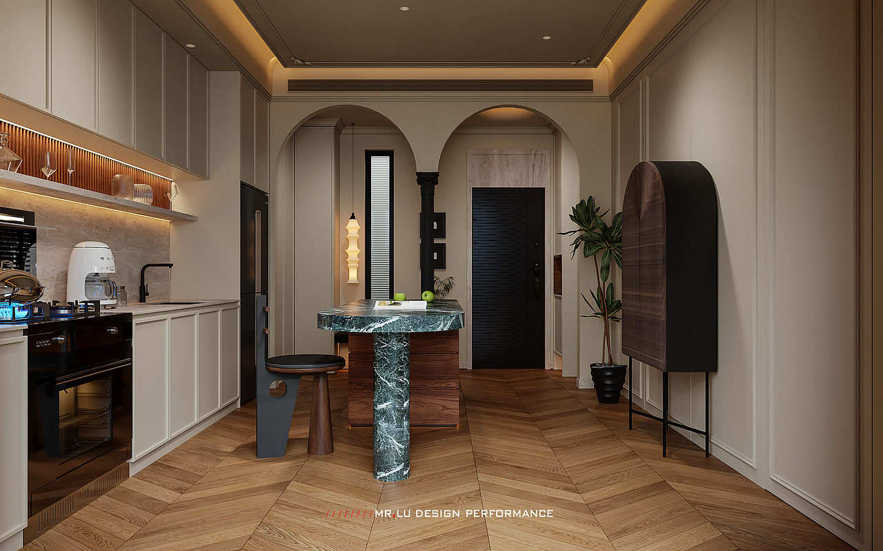 40㎡现代复古风格效果图表现