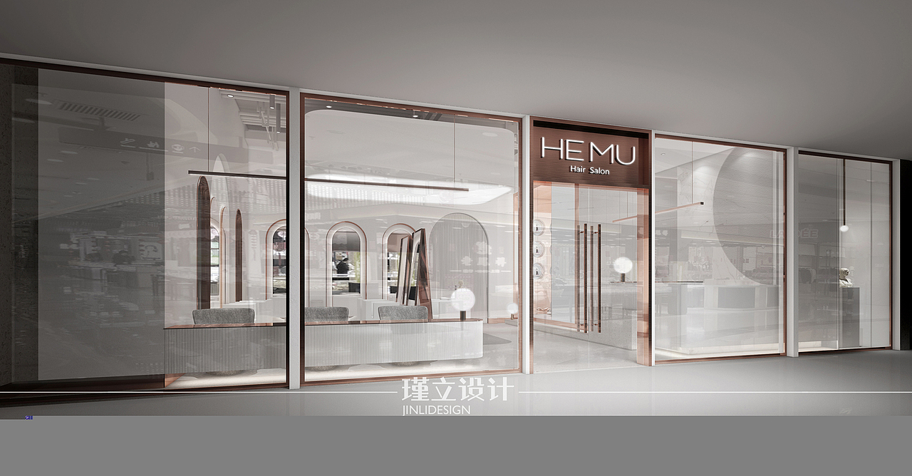 轻奢极简美发空间设计（图ZMTkwMDkxNzg4） - 家装设计 - 站酷设计师瑾立设计原创素材 - 站酷ZCOOL