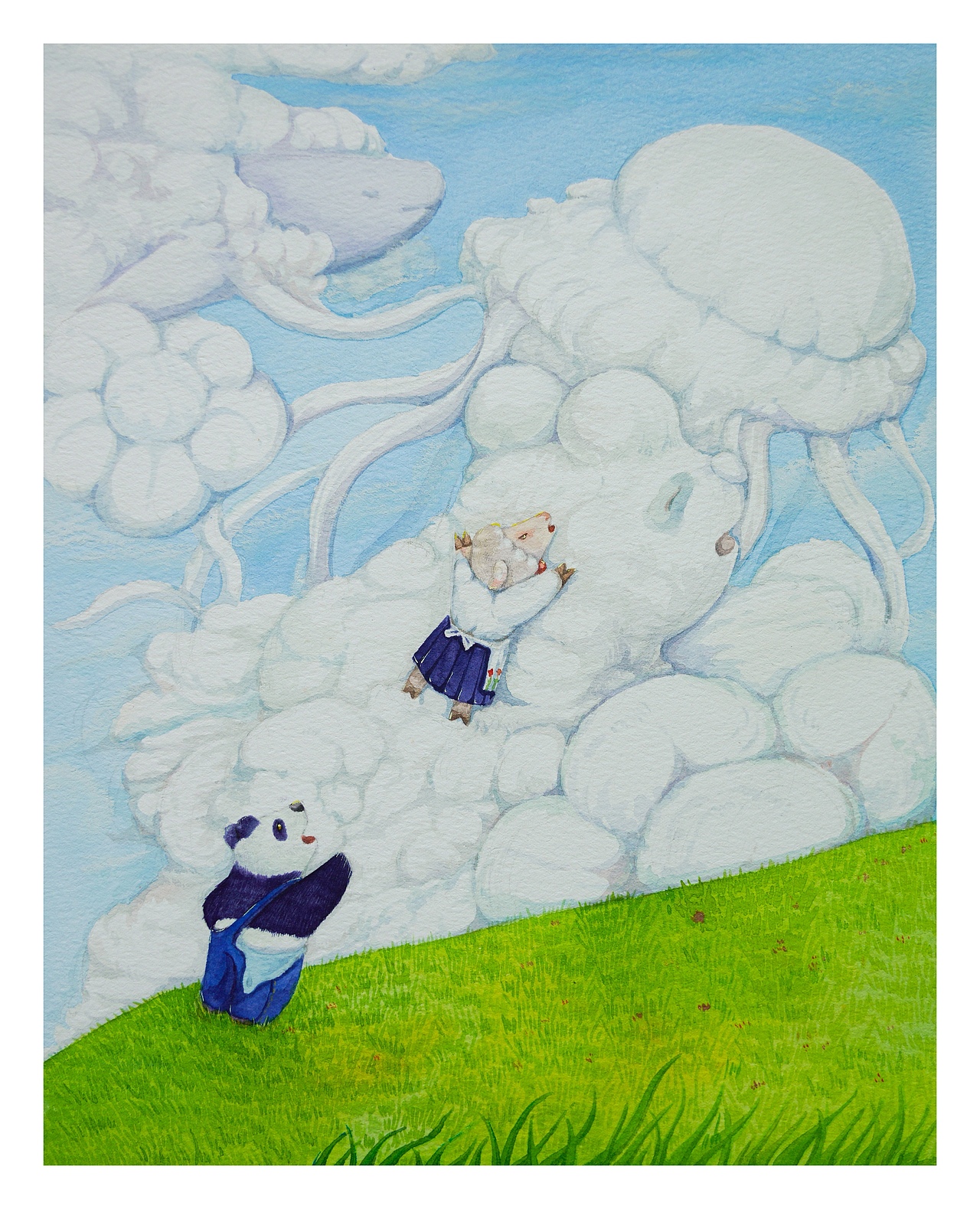 熊猫先生与绵羊小姐（图ZMzczNDcwNzQw） - 绘本 - 站酷设计师画画的三石原创素材 - 站酷ZCOOL