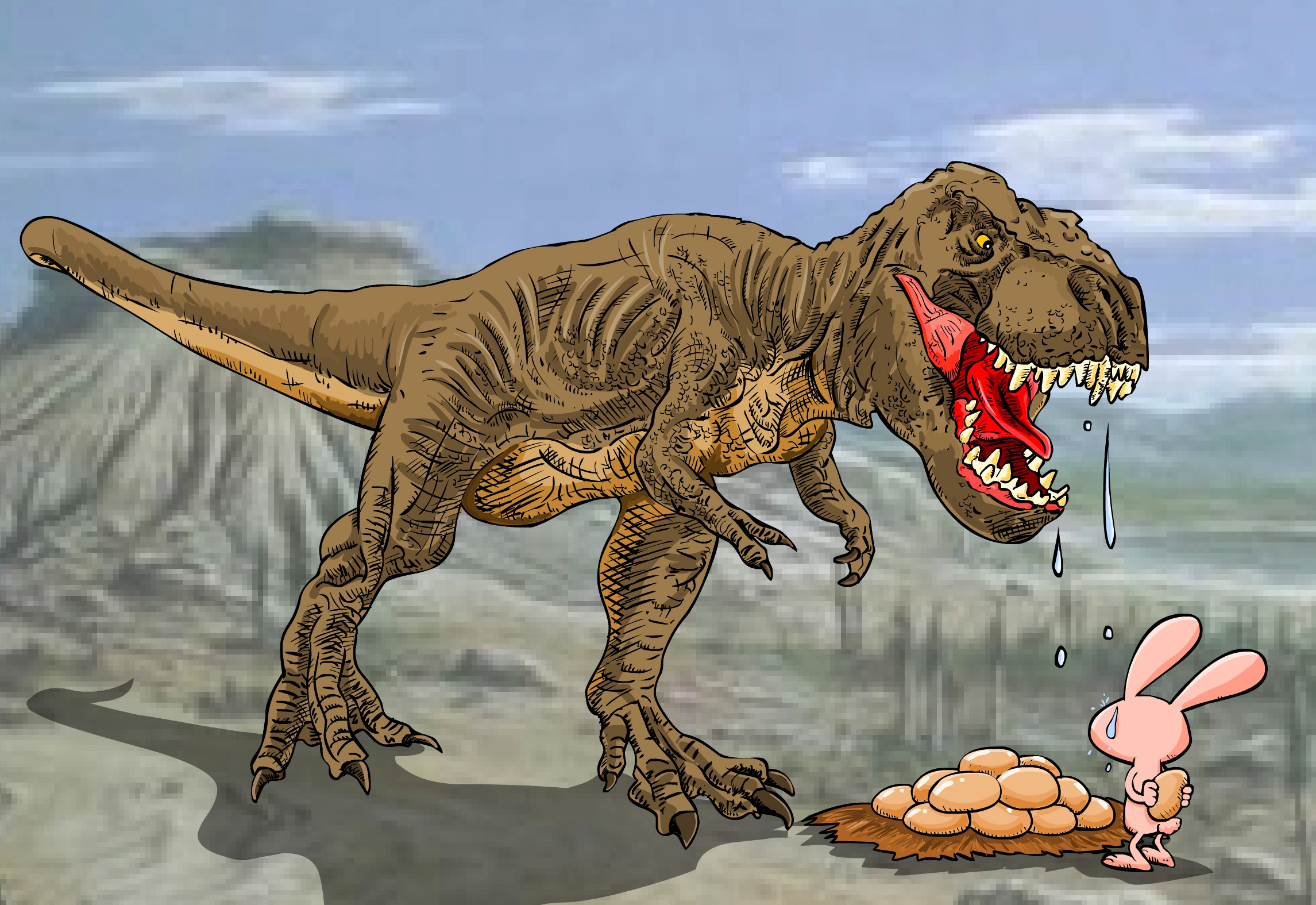 卡通里可爱的恐龙宝宝在蛋里孵化插画图片素材_ID:407987289-Veer图库