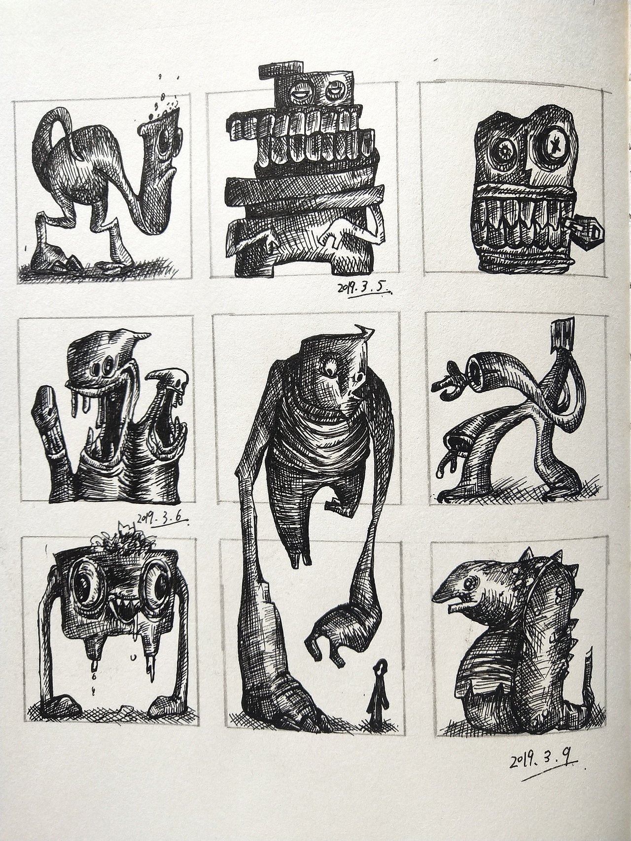 2019年钢笔画练习（图ZMTgzNDAxNDI0） - 新锐潮流插画 - 站酷设计师丁小厌原创素材 - 站酷ZCOOL