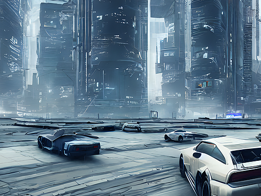 #AI创作实验室#浮空车，赛博朋克，高楼大厦，写实风（个人主页-ZNjI4Mjk5ODg=） - AI作品 - 站酷设计师扶摇FuYao原创素材 - 站酷ZCOOL