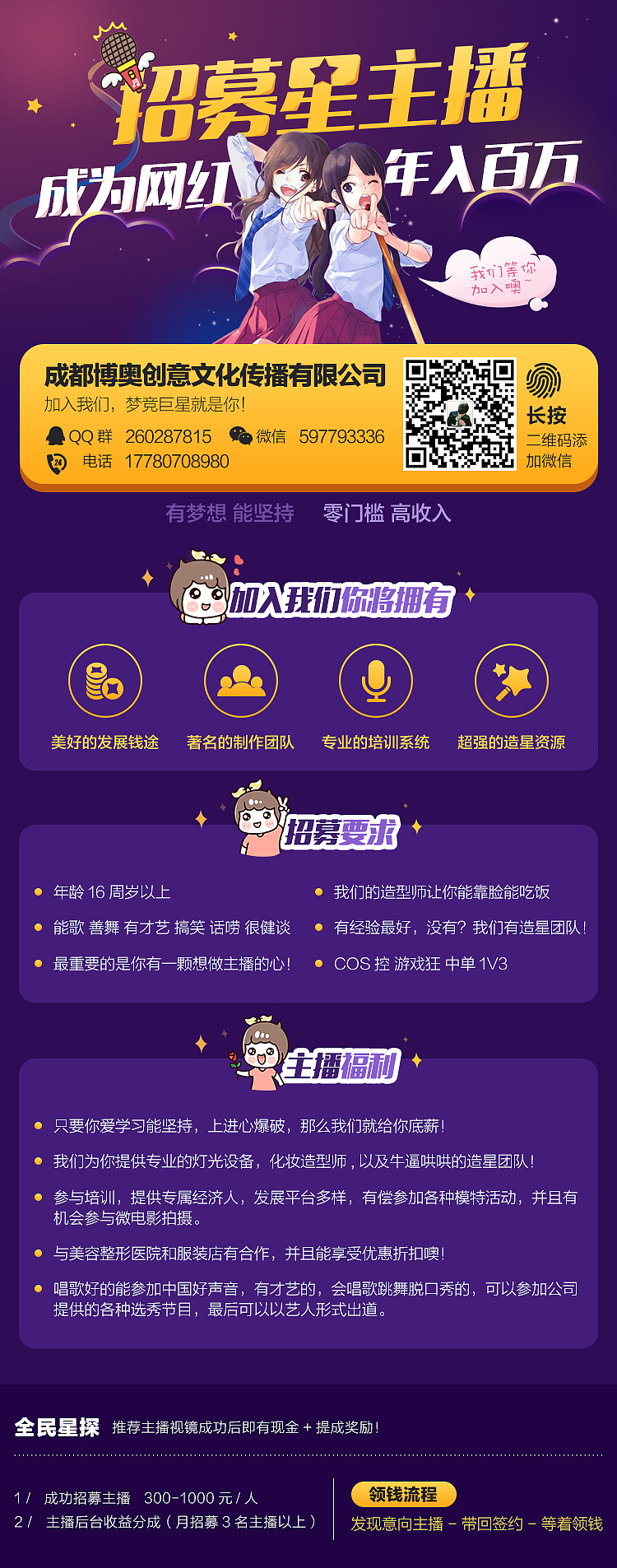 直播招募海报