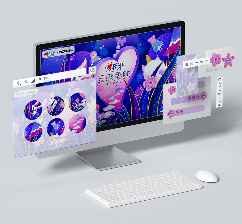 心相印-奇幻心之镜（图ZMzM2NTU1NjQ4） - 商业插画 - 站酷设计师莉莉马莲原创素材 - 站酷ZCOOL