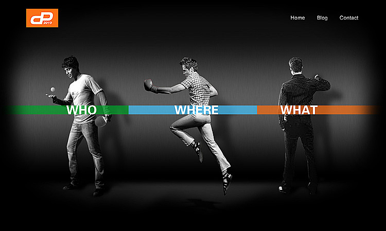 这个是网站的开头,这三个模特都是从网站找的,目前还没有替换成朋友的相片。logo也是这次做的,以他的中文名称的拼音chenpeng首字母cp组合成。