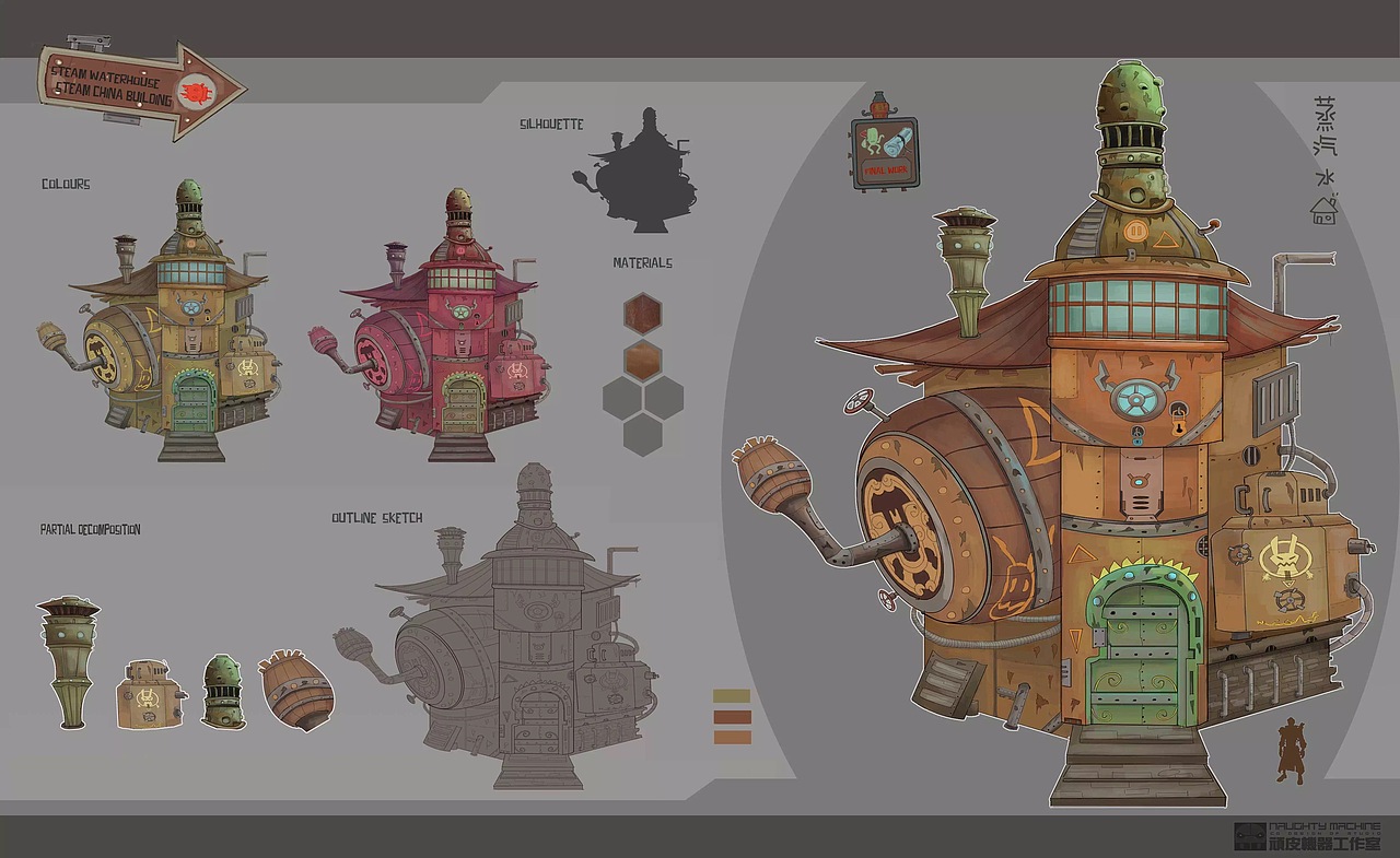 蒸汽朋克单体建筑（图ZOTYwNDM4NjA=） - 概念设定 - 站酷设计师ws小神仙原创素材 - 站酷ZCOOL