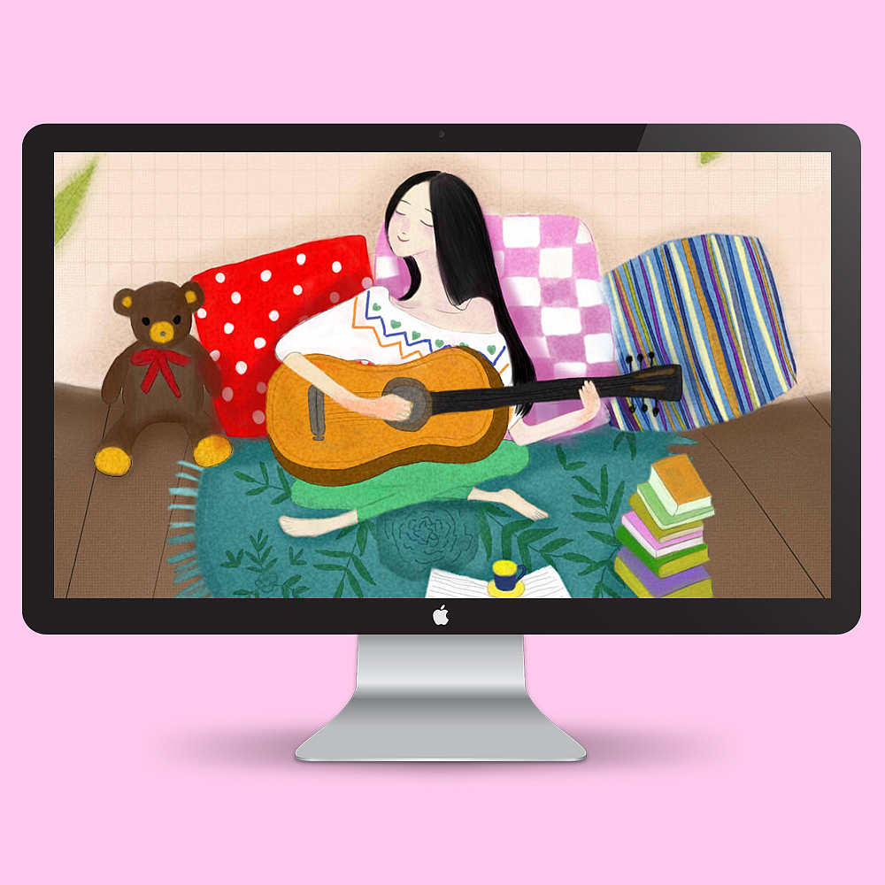 吉他女孩儿（图ZMTI4NTc5MDE2） - 创作习作 - 站酷设计师陌秋漓原创素材 - 站酷ZCOOL