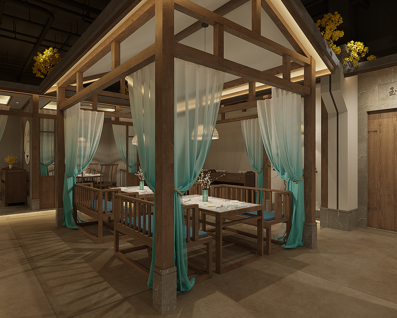 【三景装饰】乡村大院（图ZMjIwMjIwMjk2） - 家装设计 - 站酷设计师sjzs原创素材 - 站酷ZCOOL