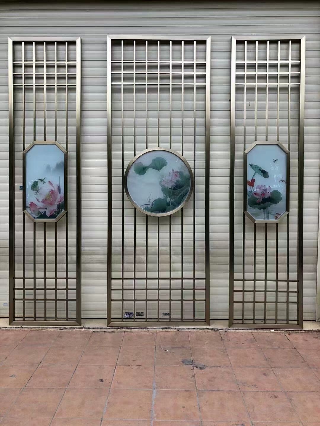 时尚新中式仿古铝艺雕花工艺屏风隔断