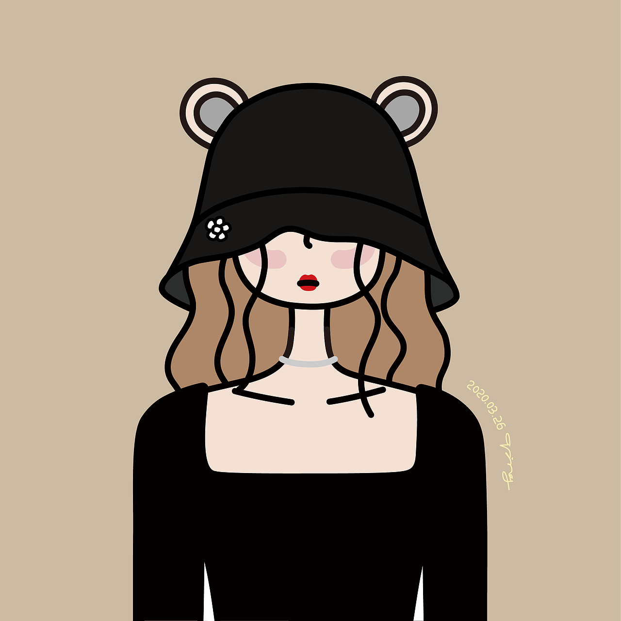 戴帽子的鼠小姐