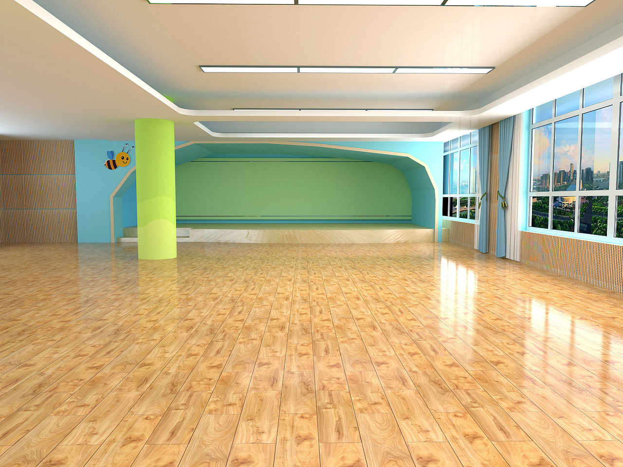 幼儿园PVC地胶案例_阿姆斯壮PVC地板_金彩石塑地板_同质透心地板【Armstrong】