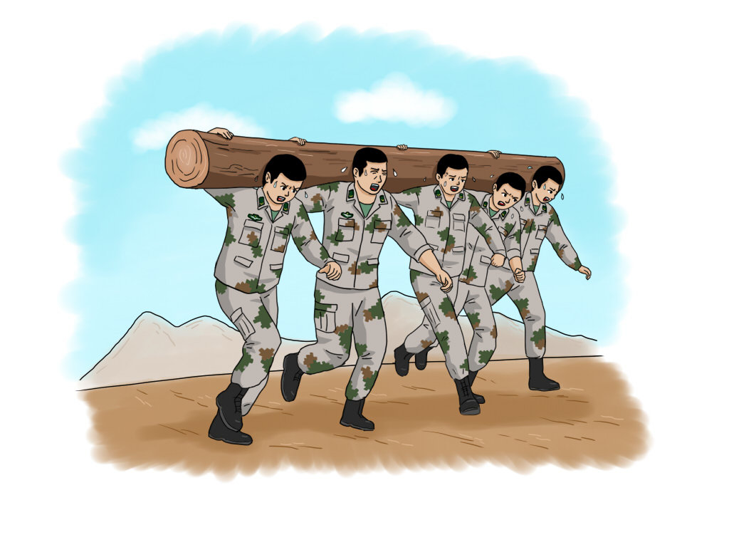部队军事训练漫画图片