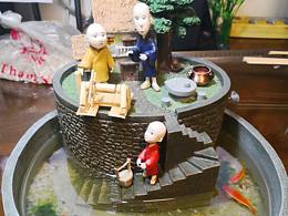 “三个和尚”树脂画工艺摆件品