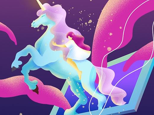 我的灵感空间，这一周以深色的配色完成了一组插画练习