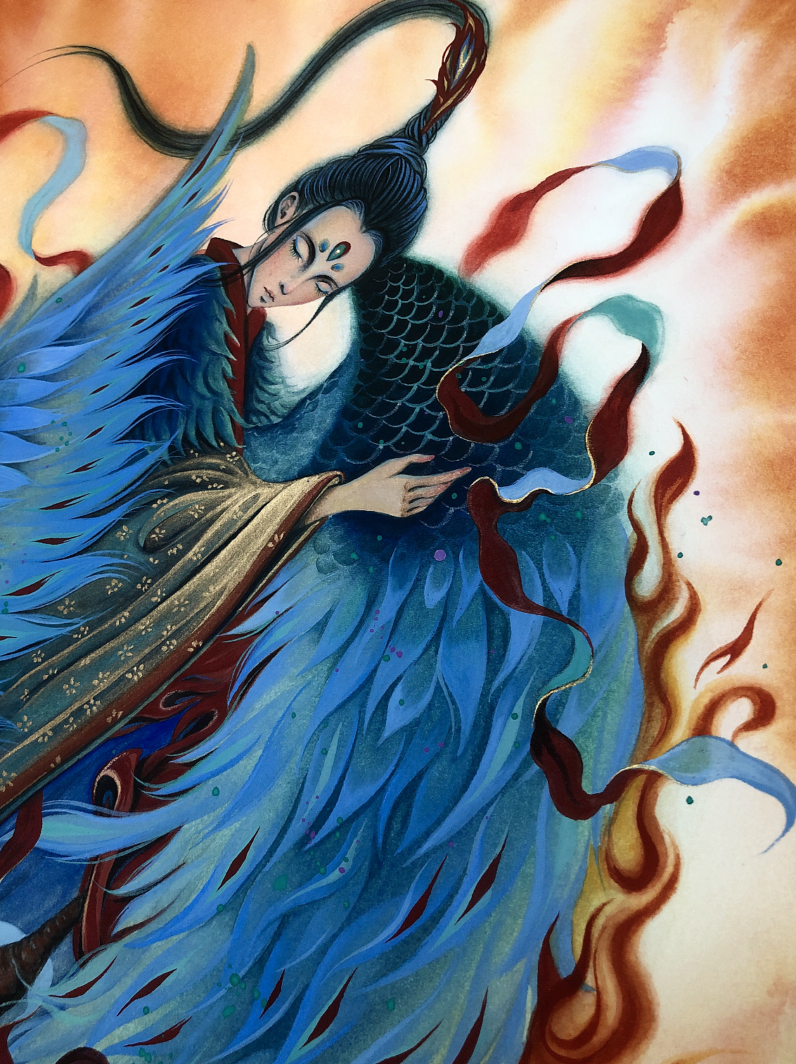 山海经系列之毕方（图ZMjY2MTU1OTY4） - 艺术插画 - 站酷设计师发芽MsFarrah原创素材 - 站酷ZCOOL
