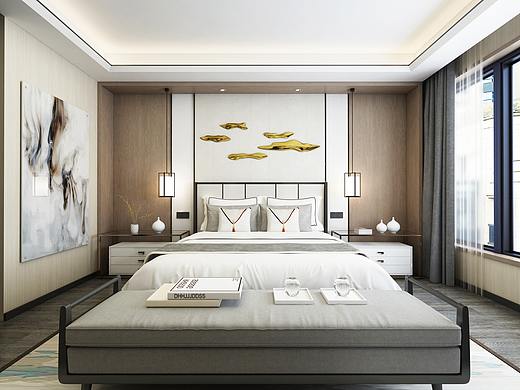 现代中式主卧室