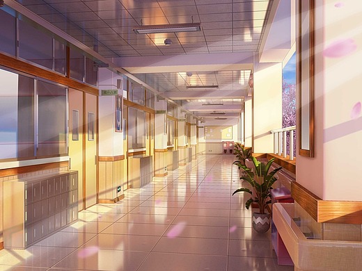 二次元日式场景-教室走廊