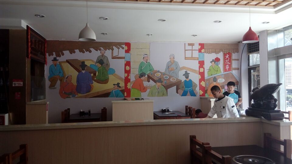 太原大花布烤肉餐厅墙绘