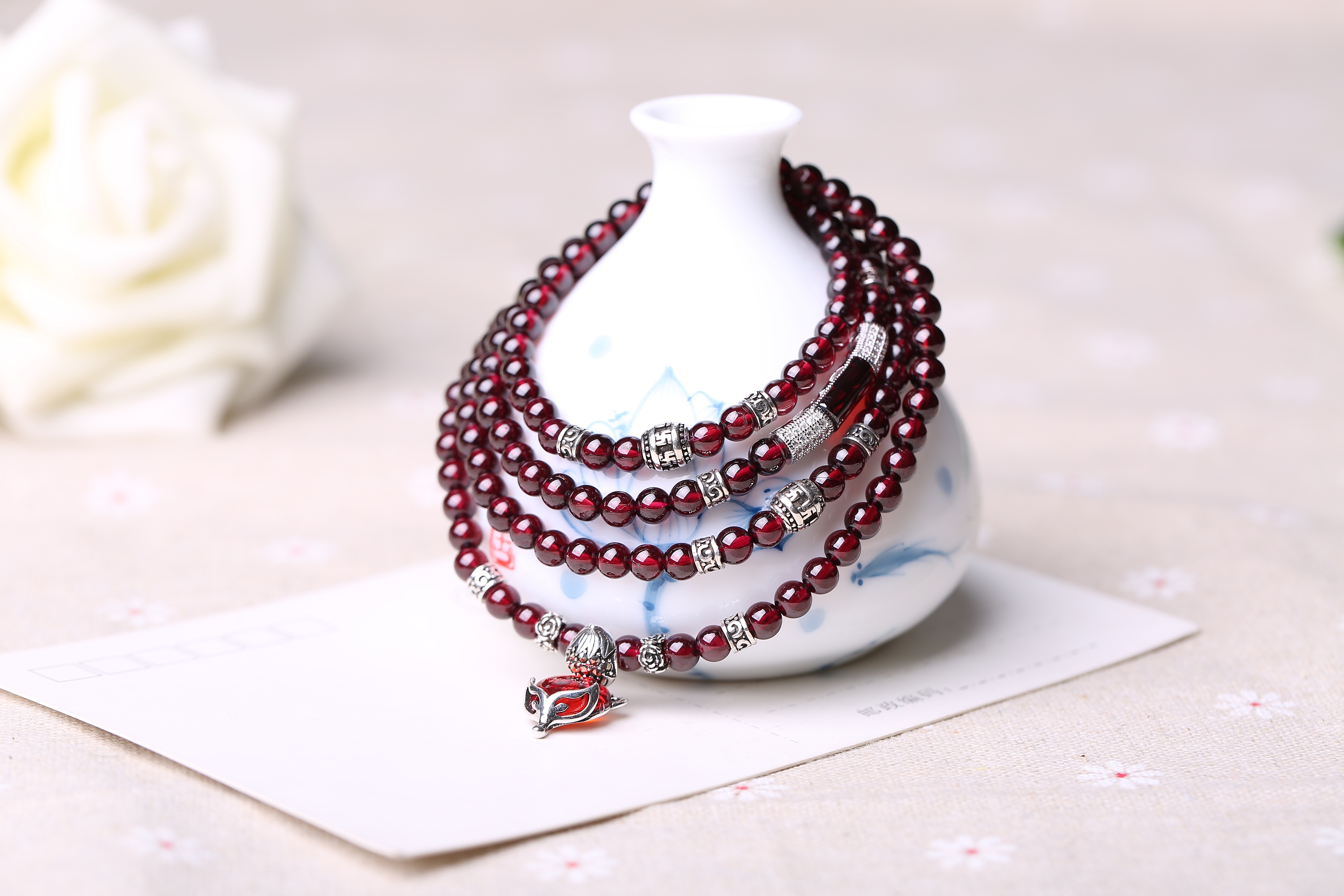 石榴石多圈手链