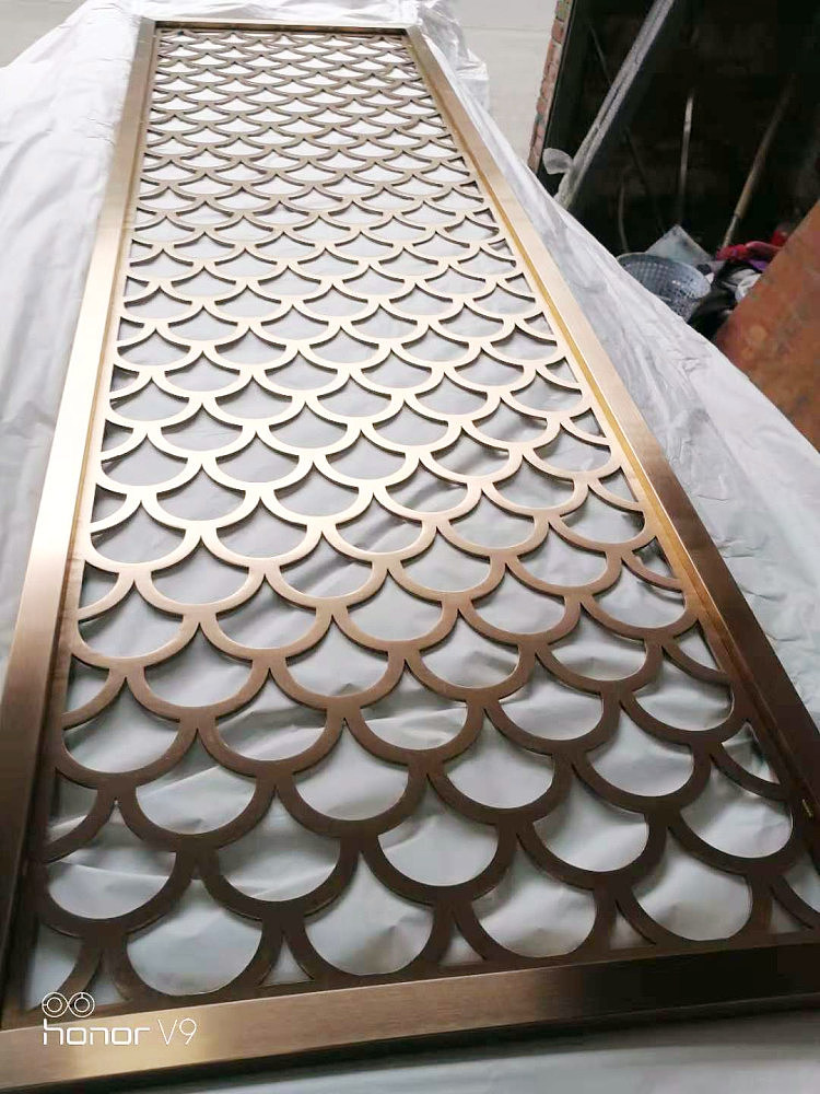 拉丝仿铜不锈钢屏风花格