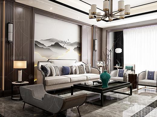 【客厅】案例欣赏（个人主页-ZNDM2MTYyMzY=） - 家装设计 - 站酷设计师半条鱼家居设计原创素材 - 站酷ZCOOL