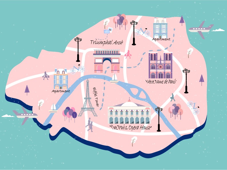 AI-地图风格插画临摹_Biiin_-站酷ZCOOL