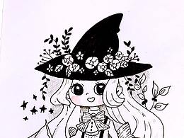 黑白线描涂鸦
