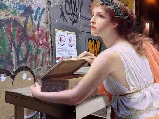 格调彩绘-行走的古典绘画人物