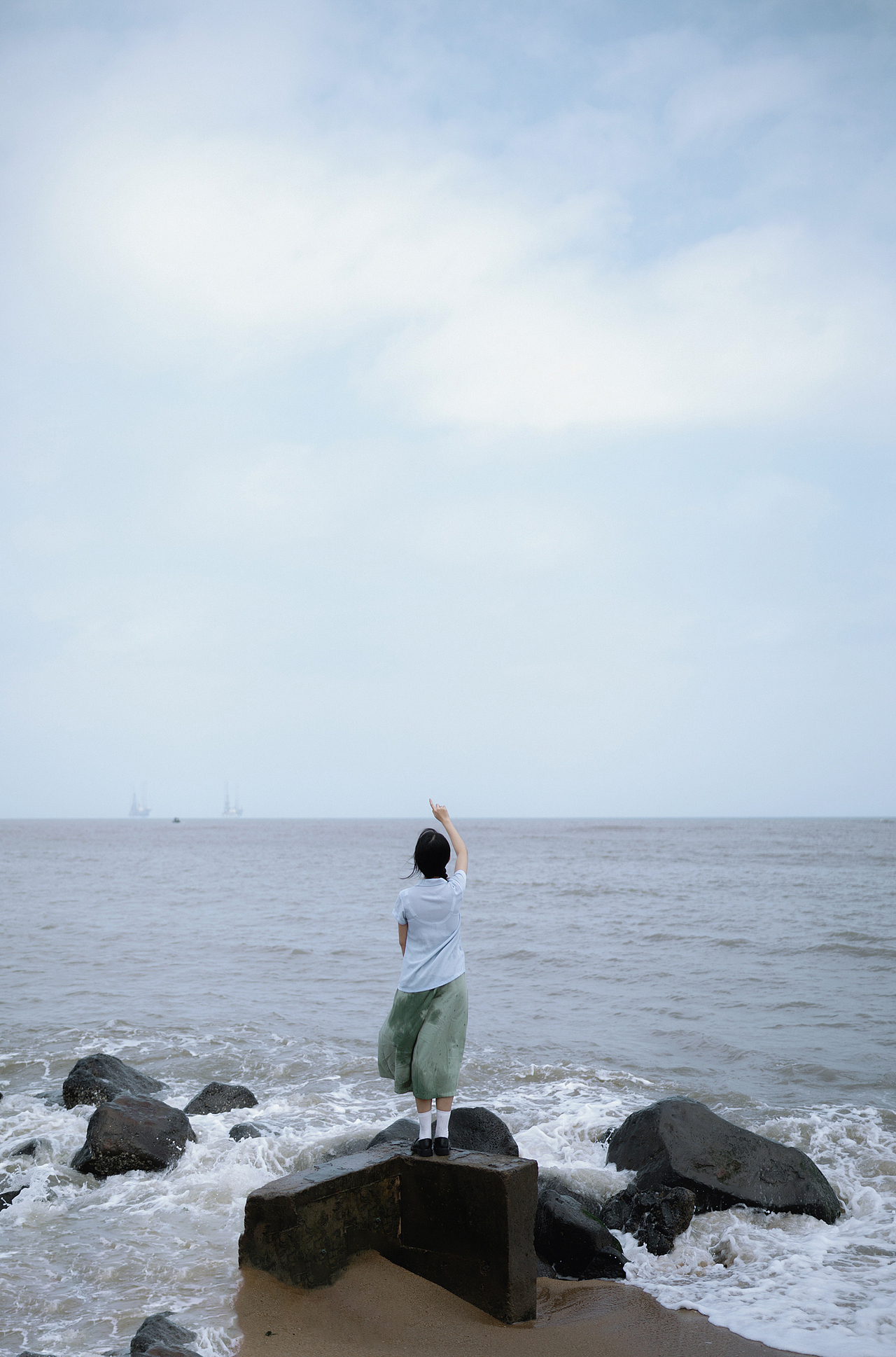 日系海边人像写真 乌龙茶