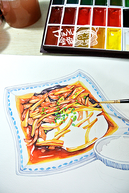 【深夜食堂】手绘川菜美食第六菜:鱼香肉丝