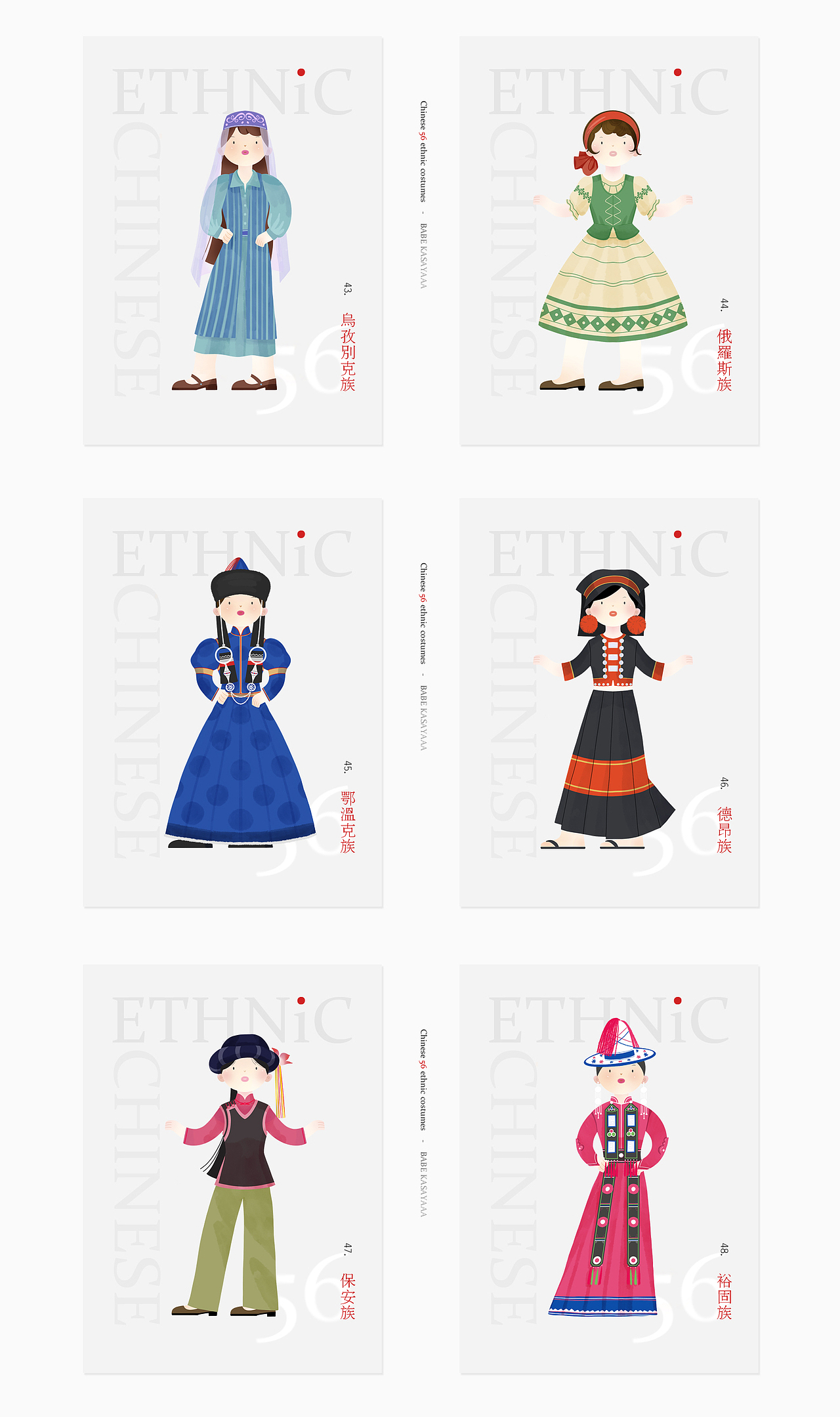 插画习作特色少数民族服饰插画合集