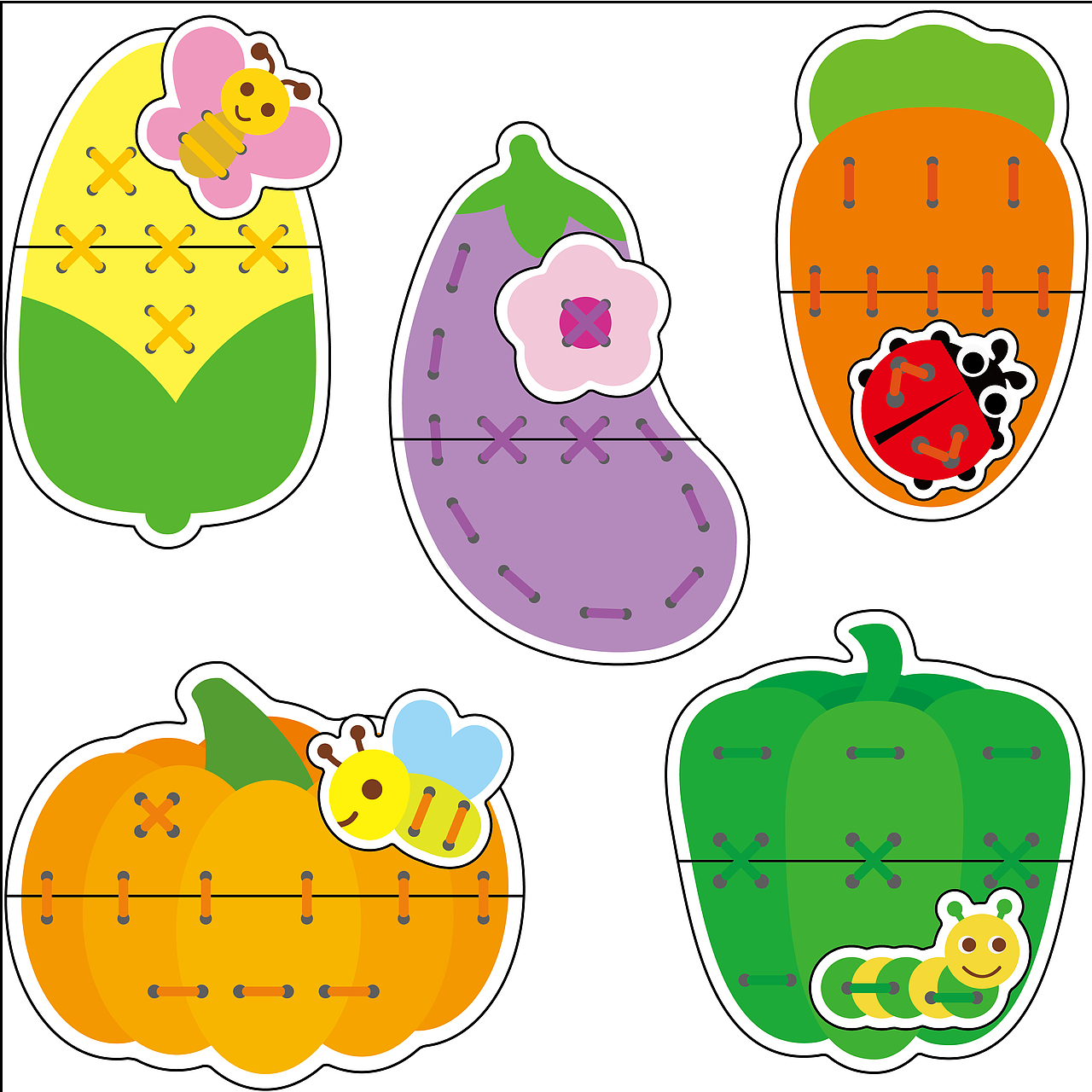 原创四个系列木制穿线玩具设计与绘制。