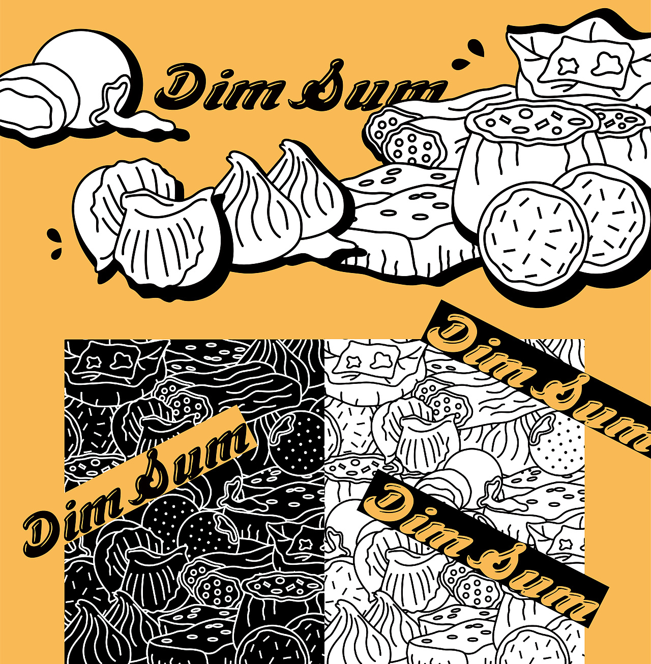 Cantonese Dim Sum Illustrations（图ZMjIwOTg1NDc2） - 品牌 - 站酷设计师汪二狗子原创素材 - 站酷ZCOOL