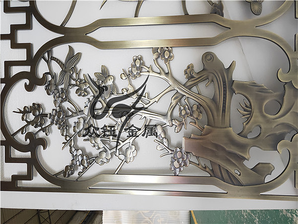 铝板雕刻青古铜屏风 浮雕3d立体青古铜铝板隔断