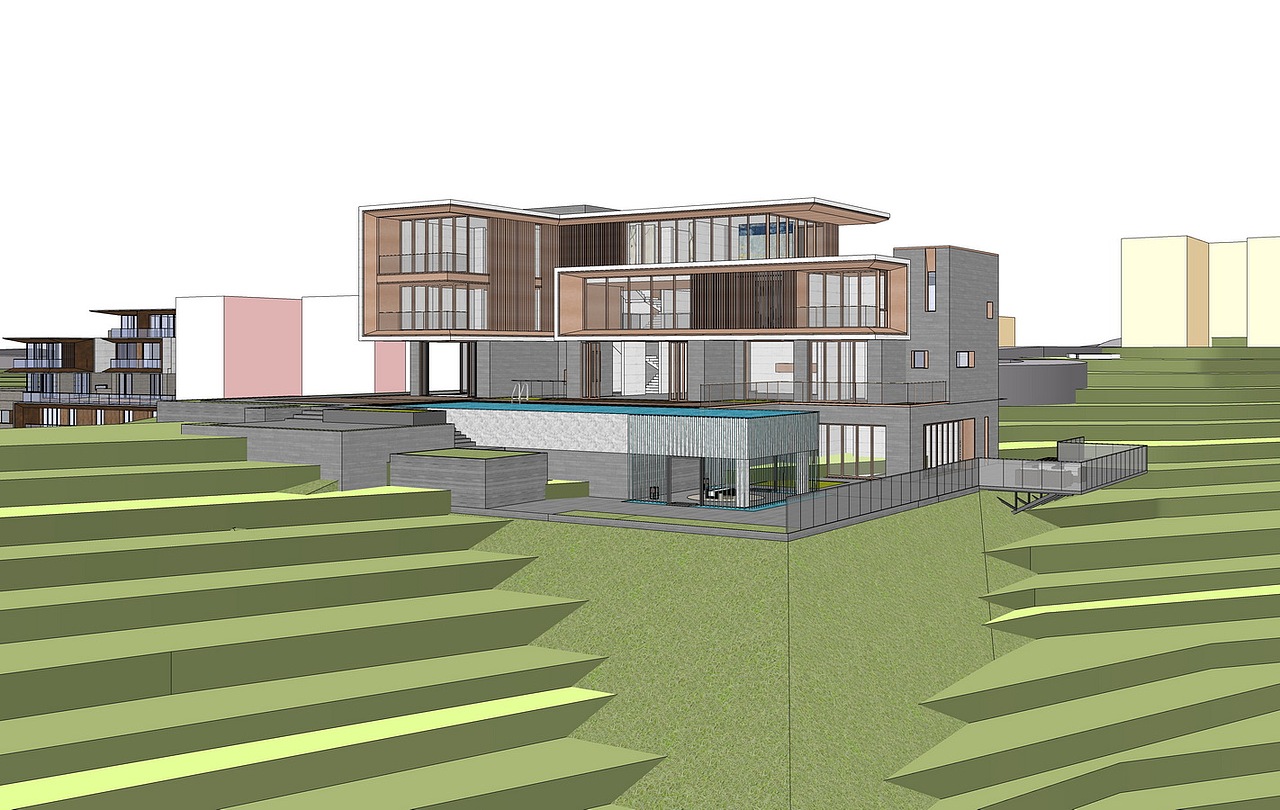度假村别墅SU模型下载