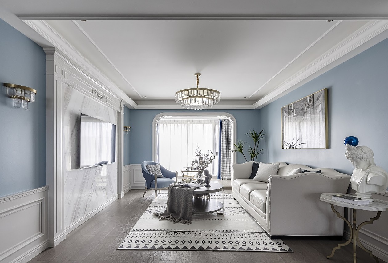 119㎡清雅住宅,蓝色系的家