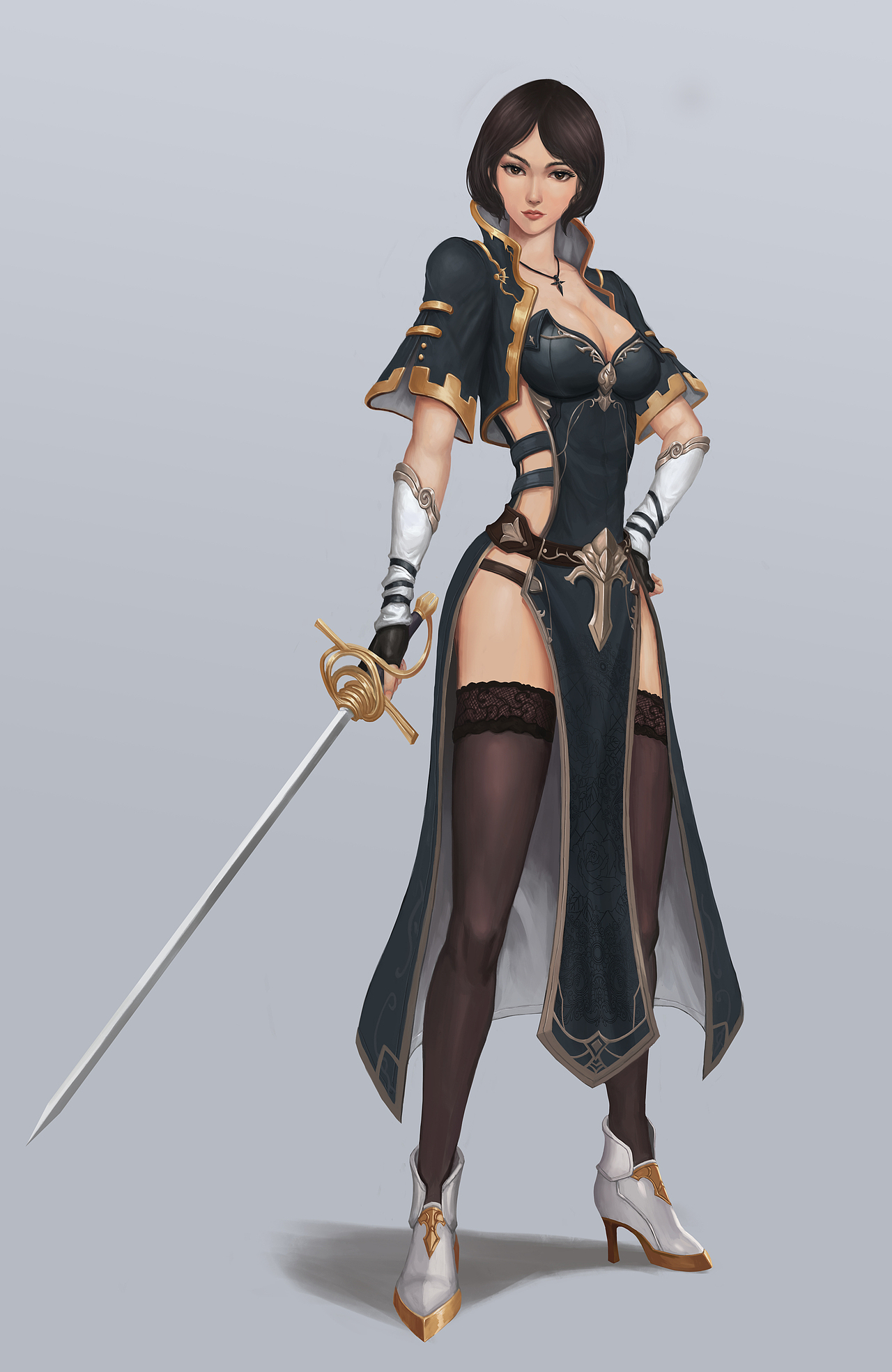 女剑士|插画|游戏原画|草林袋鼠_原创作品-站酷(zcool)