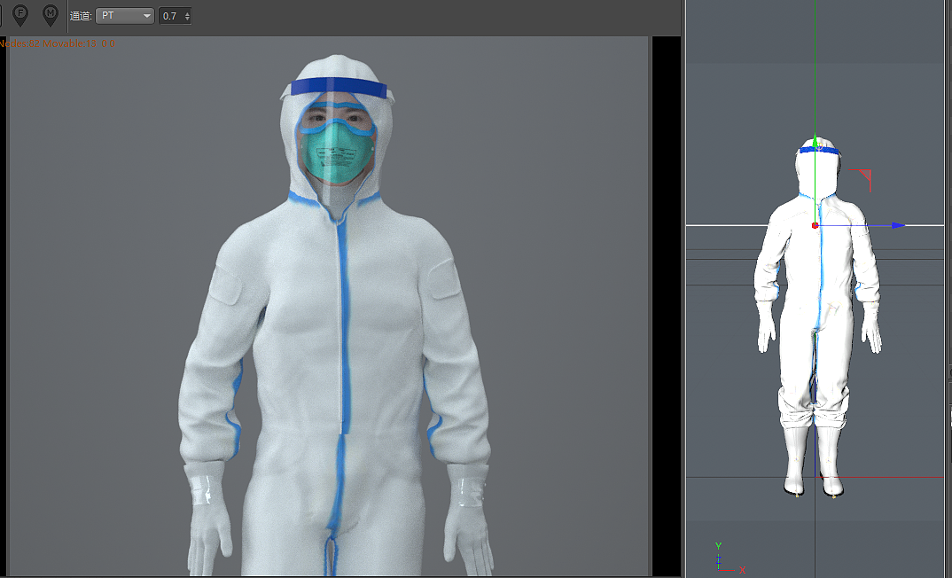 FUXI智能测温消毒门三维动画