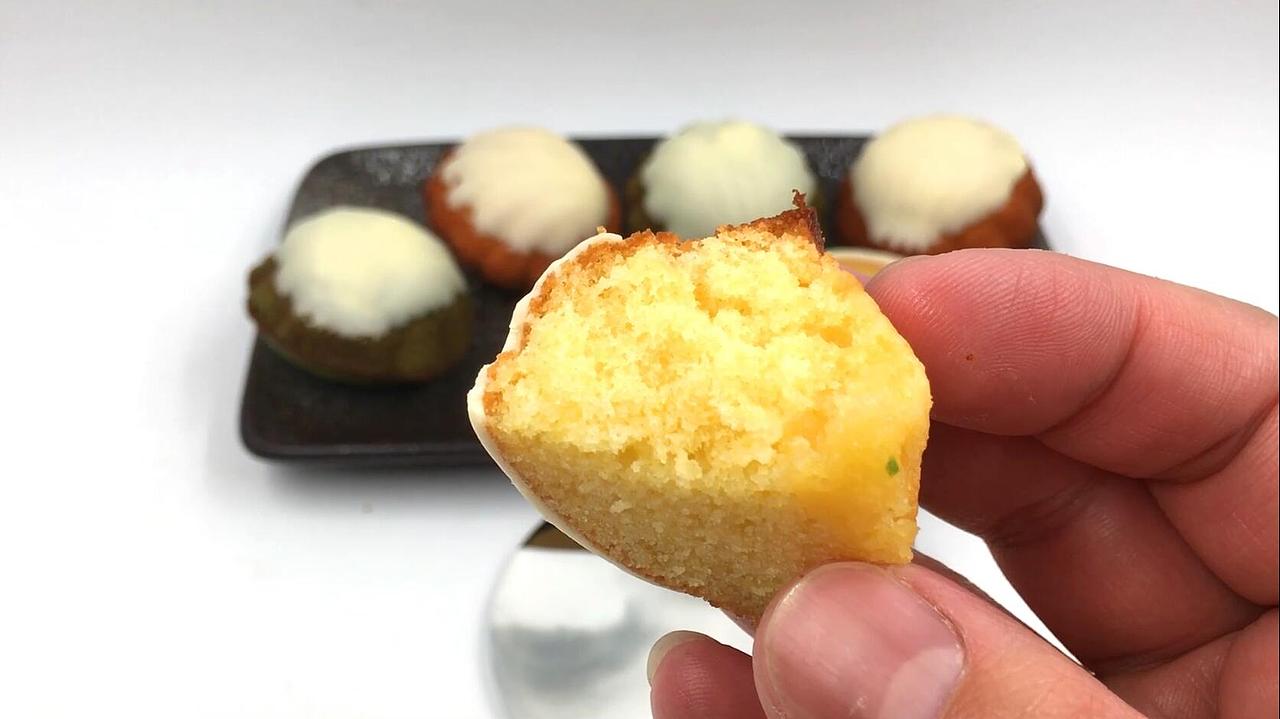 柠香抹茶玛德琳,黄油香浓,柠檬清新,淡淡抹茶香。