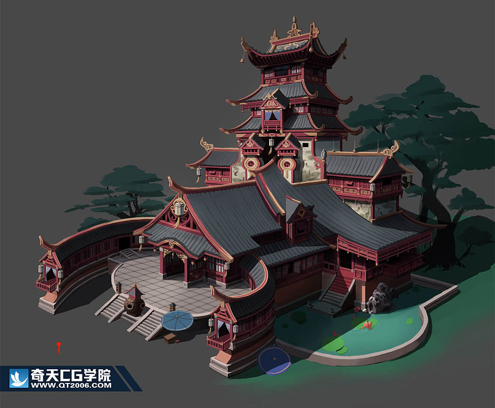游戏场景建筑设计-中国风建筑|插画|游戏原画|奇天cg学院 - 原创作品