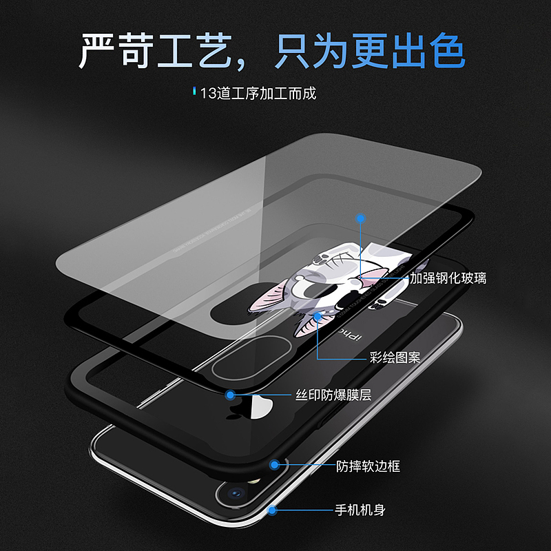 3C数码玻璃手机壳精修