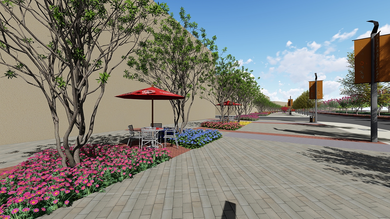 一些道路两侧绿化的效果图（图ZMTg0NjI1NDYw） - 景观设计 - 站酷设计师蒋荣荣原创素材 - 站酷ZCOOL