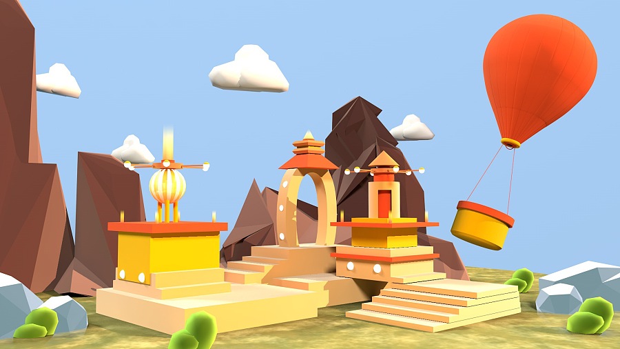 c4d原创场景插画