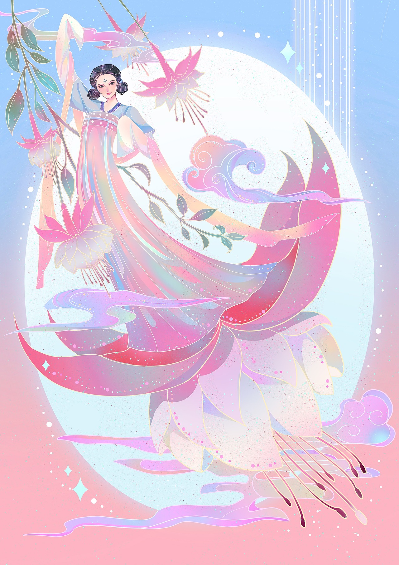 二十四节气插画设计-小雪·倒挂金钟（图ZMzU1MDg3ODUy） - 艺术插画 - 站酷设计师雨绎行原创素材 - 站酷ZCOOL