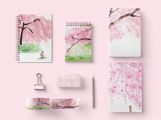 樱花系列文创产品插画