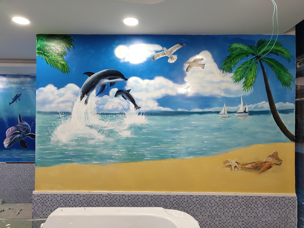 儿童游泳馆彩绘,墙绘|插画|艺术插画|三品观文化 - 临摹作品 - 站酷 (